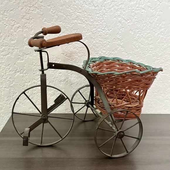 Antique Vintage Tricycle With Basket
